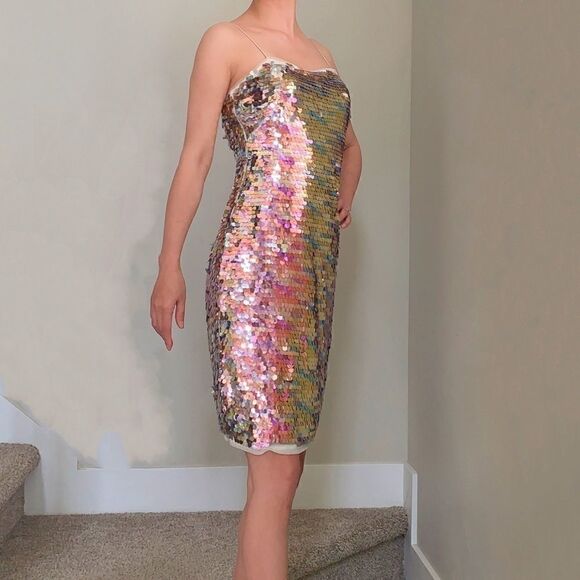 Aidan Mattox Sequin Mini Dress Size 8 - Picture 5 of 16